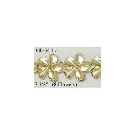 14k Gold Original Plumeria Hawaiian Bracelet
